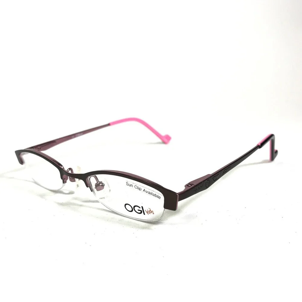 OGI Eyeglasses Frames Kids OK56/1243 Purple Rectangular Half Rim 40-18-125